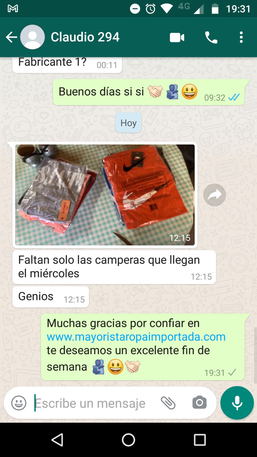 ropa x mayor