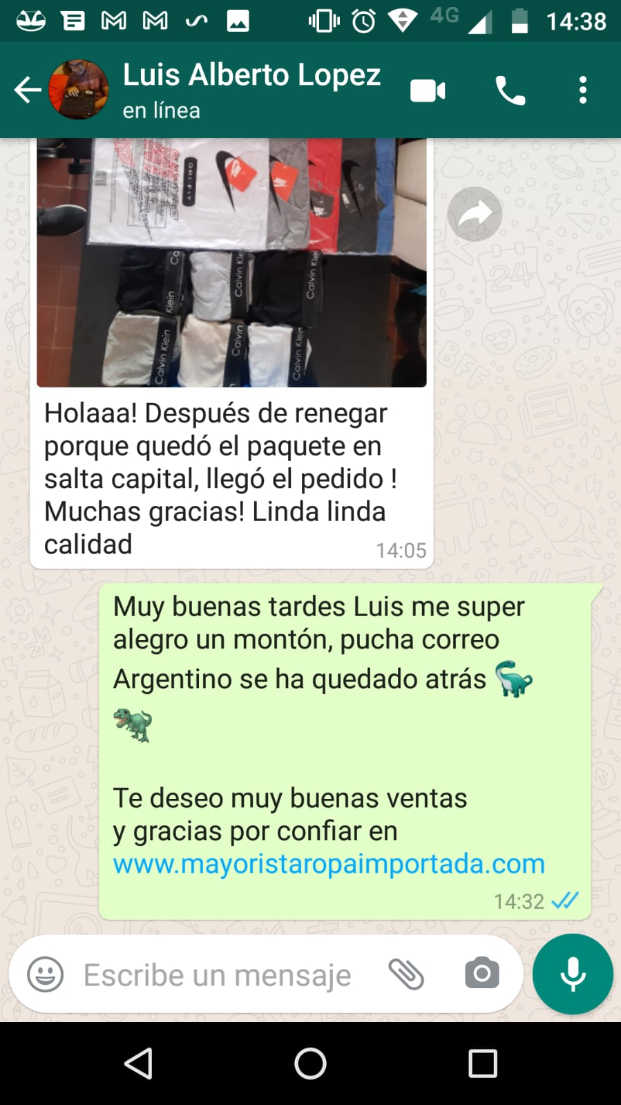 ropa importada por mayor